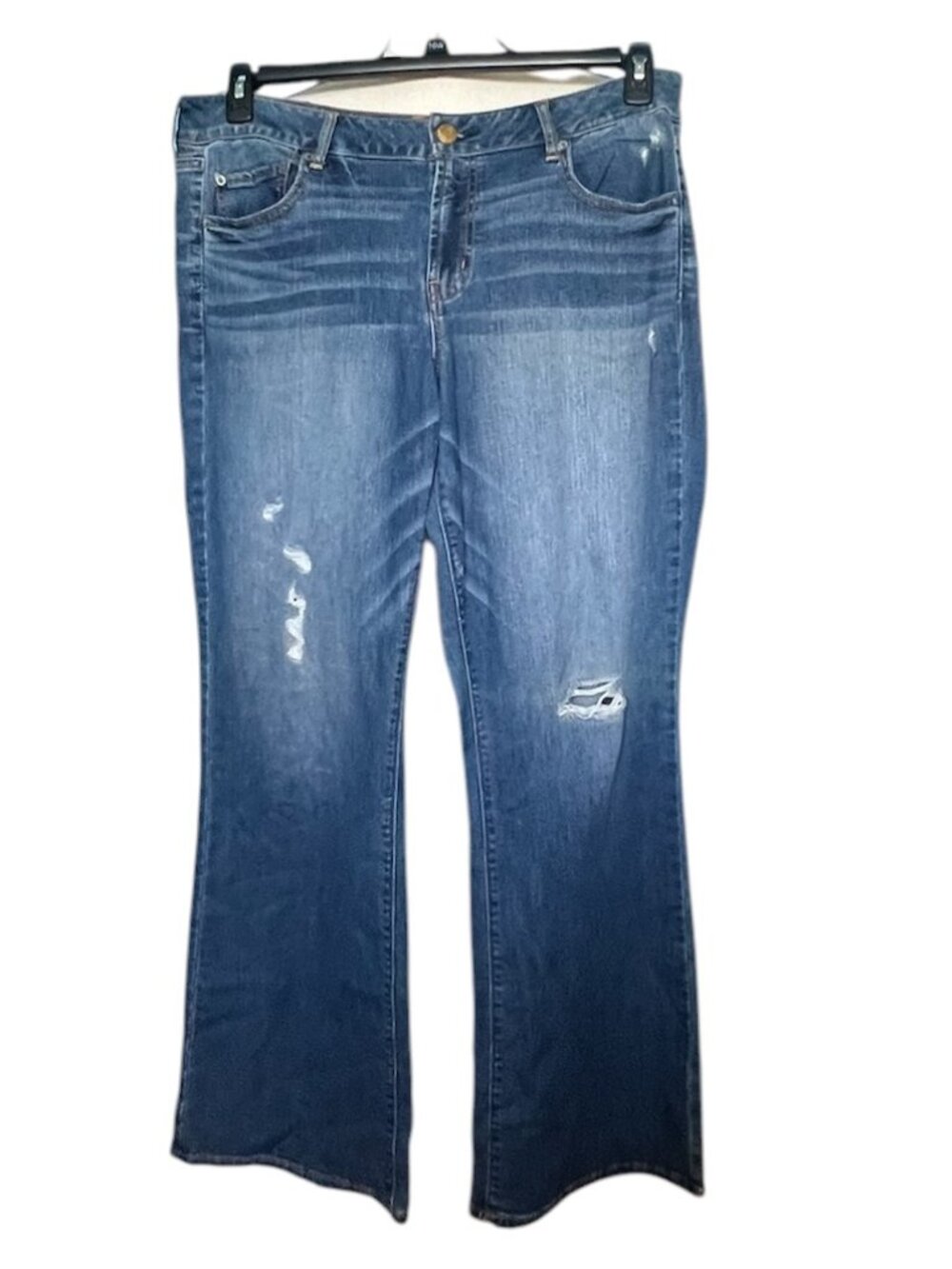 American Eagle Super Stretch Distressed Bootcut Jeans Women’s Size 18 Long